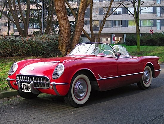 CHEVROLET Corvette Roadster Â« Blue Flame Â» 1954 NÂ° de chÃ¢ssis : E54S00