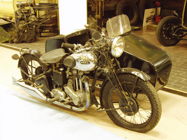 1937 Ariel 350cc NG De Luxe Motorcycle Combination