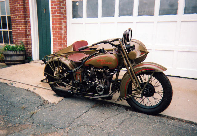 c1928 Harley-Davidson Model J Motorcycle & Sidecar
