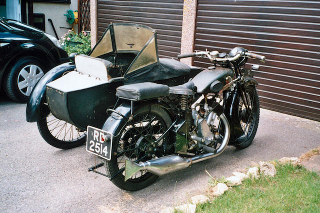 1931 BSA 493cc Model S31-7 Sloper Motorcycle Combination
