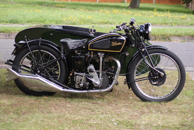 1936 Velocette 349cc KSS Motorcycle Combination