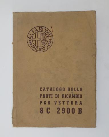 A 1939 Alfa Romeo 8C 2900 B spare parts list