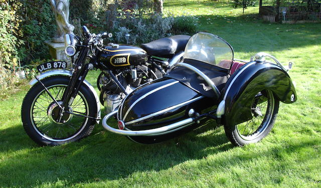 c.1948 Vincent 998cc Rapide Motorcycle Combination