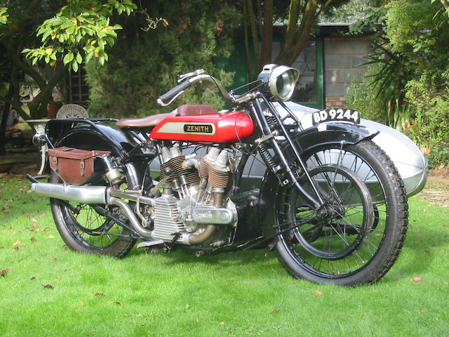 1924 Zenith-JAP 976cc Super 8 Model N Motorcycle Combination