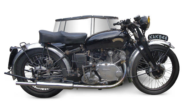 1951 Vincent 499cc Comet Motorcycle Combination