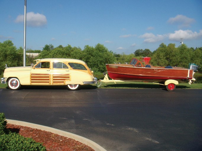 1950 Packard Woodie Wagon and 1957 Pen Yan Aristocrat Runabout and Trailer